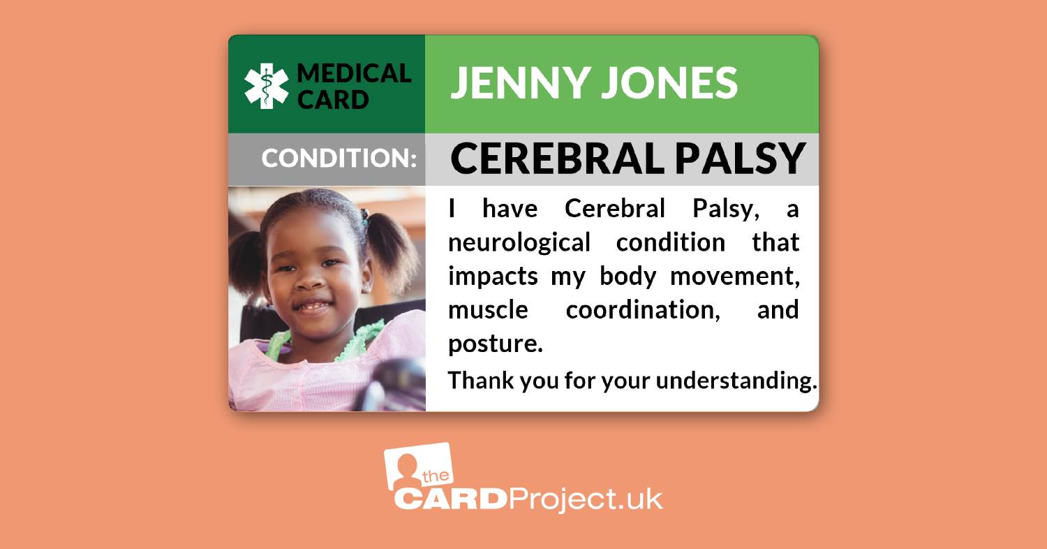Cerebral Palsy Medical Photo ID Card (FRONT)